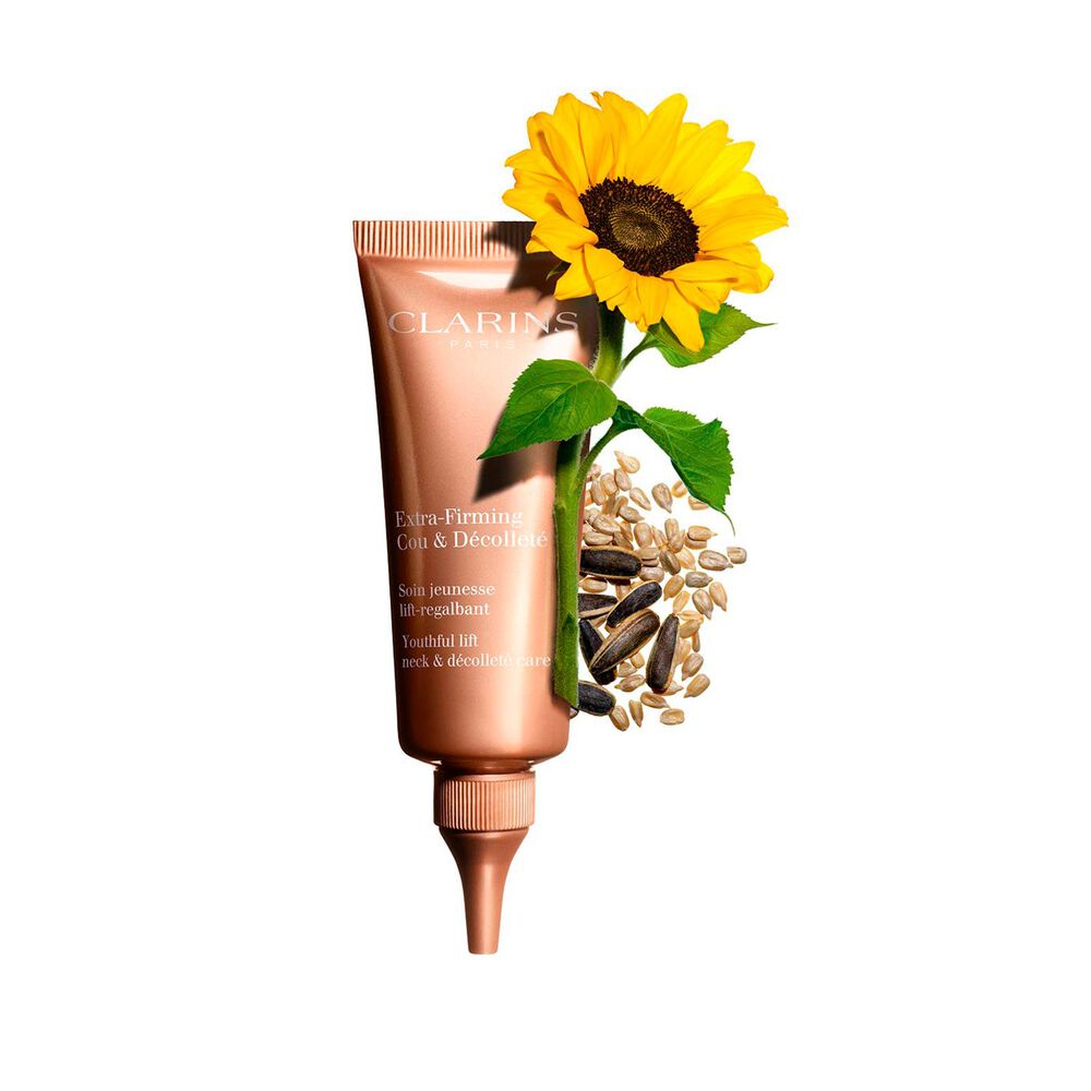 Extra-Firming Neck & Décolleté packshot with ingredients